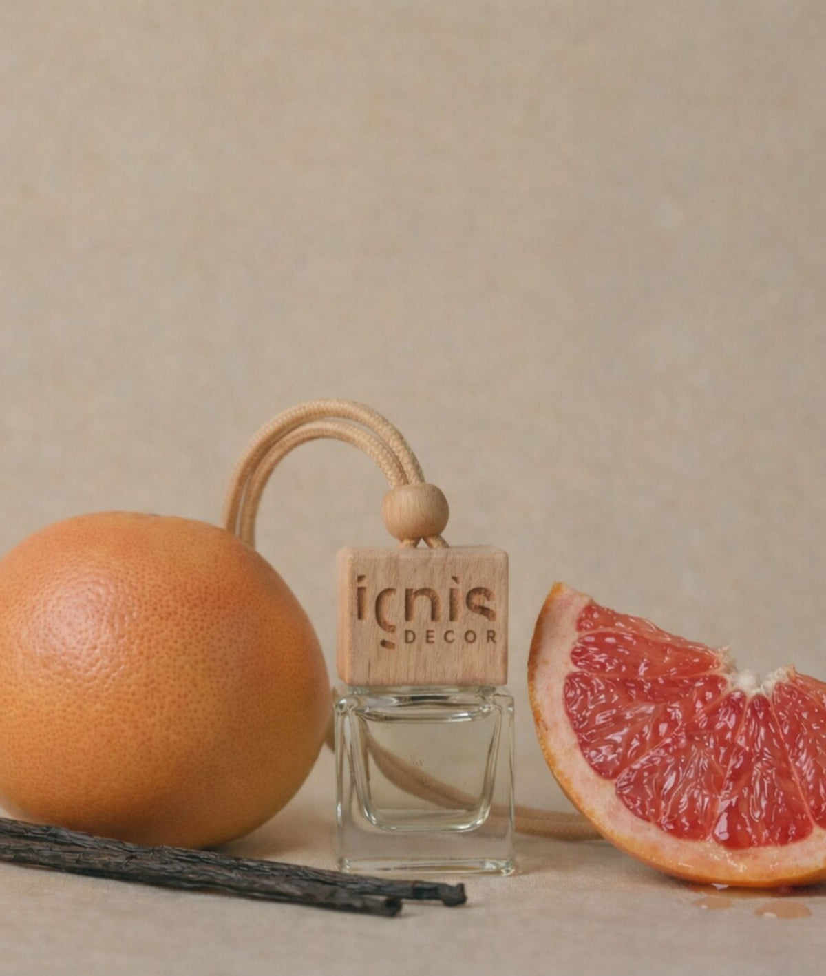 Profumatore per Auto Grapefruit Kiss – Boccetta in Vetro da Appendere allo Specchietto
